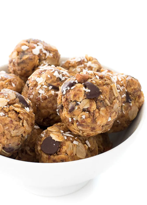 12 protein-infused balls made with chocolate chips, coconut, oats, and almonds - Paramus NJ Meal Preps