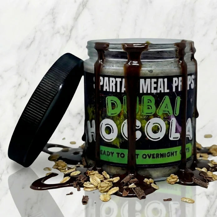Dubai Chocolate Protein Overnight Oats