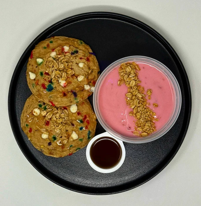 Birthday Cake Protein Pancakes